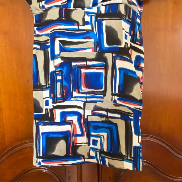 Poleci 100% Silk Geometric Mini Dress | Size 0 - Picture 3 of 9